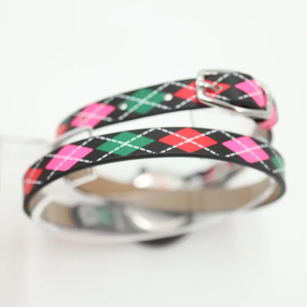 Origami Owl Womens Watch 26mm Black Dial Argyle Double Wrap Strap w New Battery